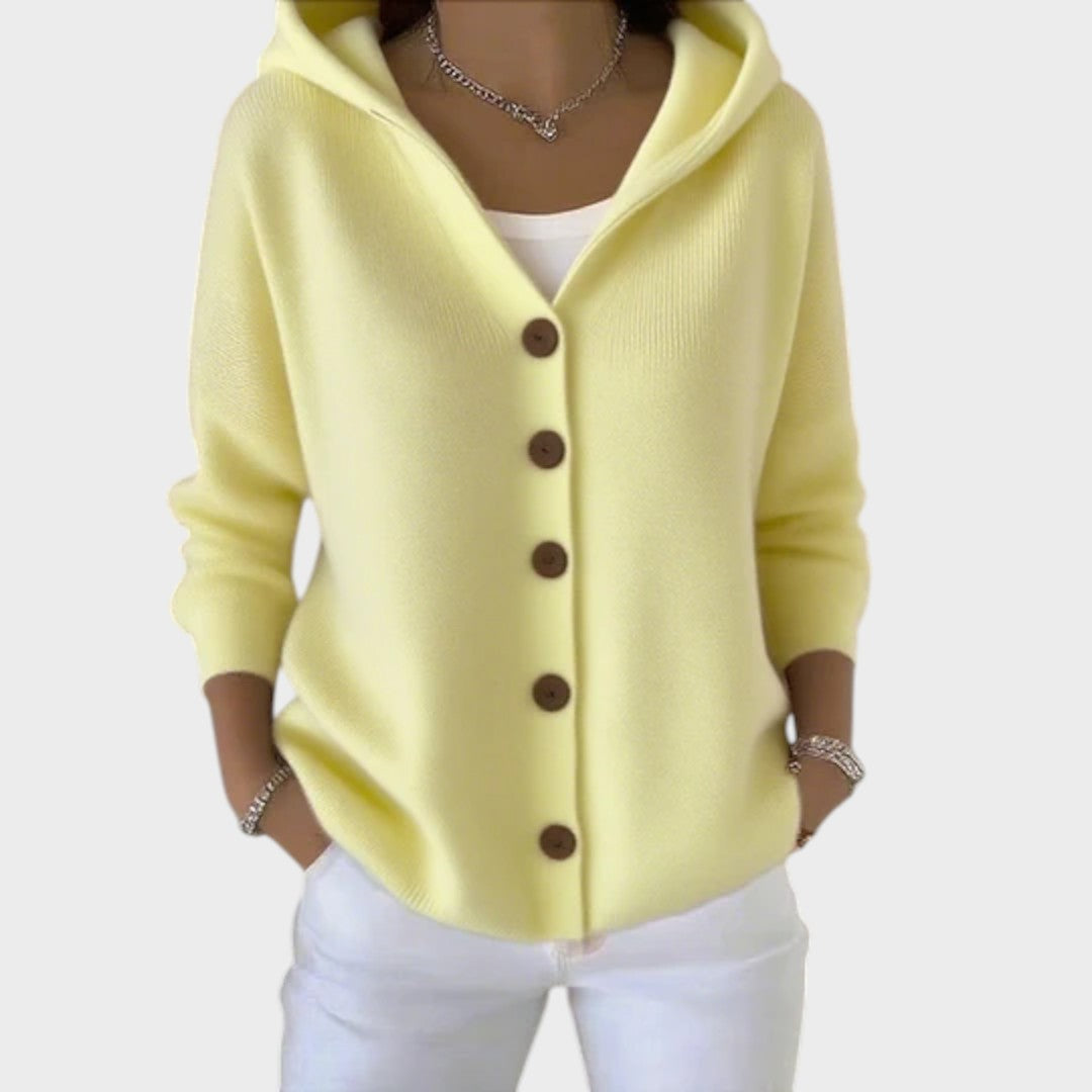 Leonor™ - Casaco de malha feminino em algodão