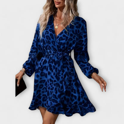 Beatriz™ - Vestido Curto Com Estampado Leopardo