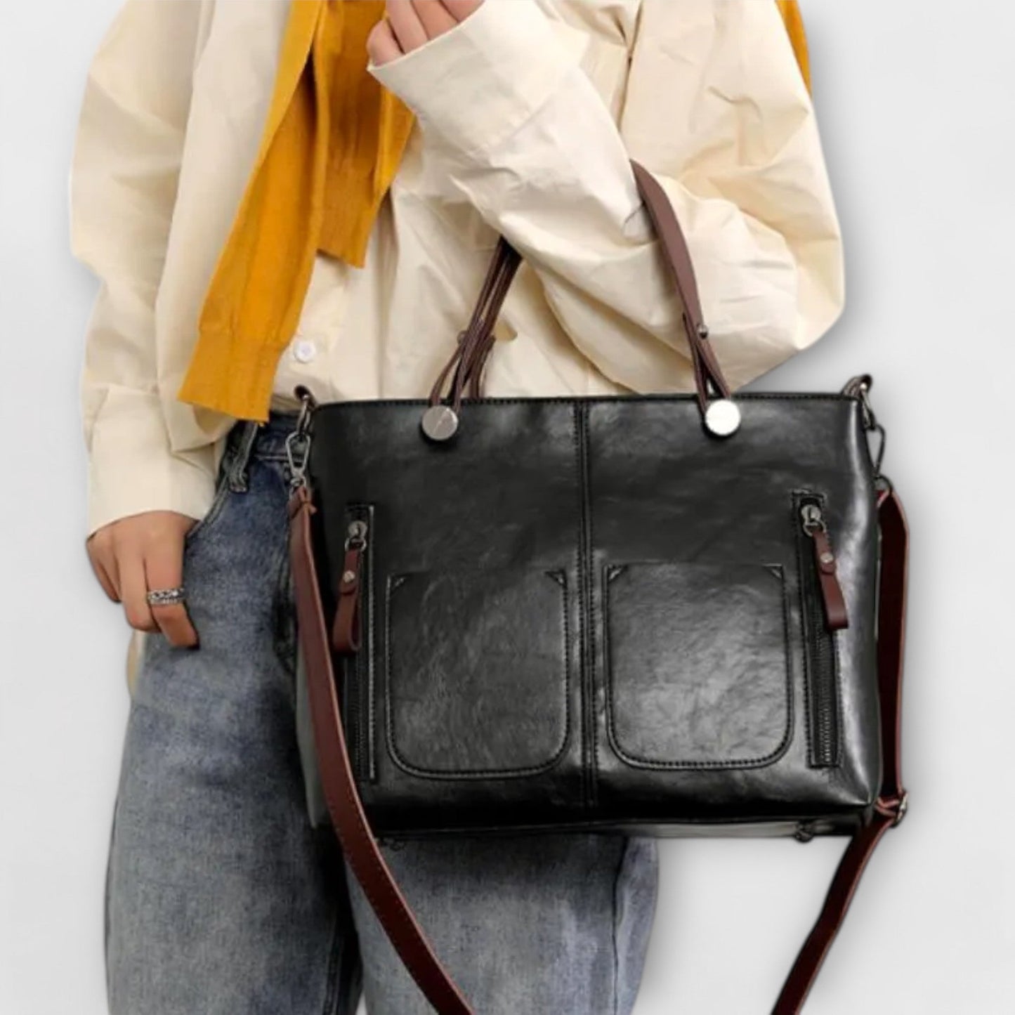 Maria™ - Bolsa de couro elegante