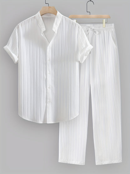 Dario™ – Completo Estivo da Uomo a Righe con Camicia e Pantalone