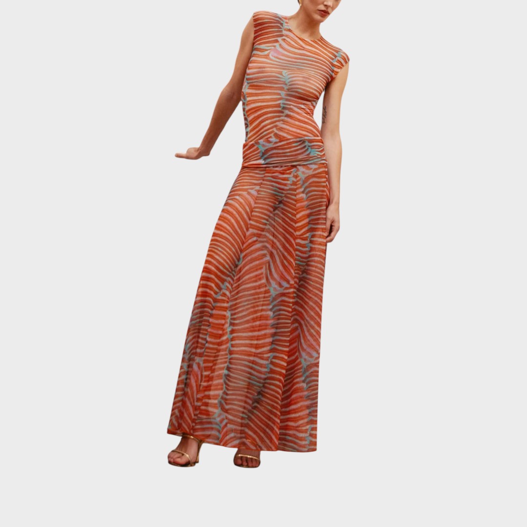 Fabiana™ - Body Elegante com Saia Comprida