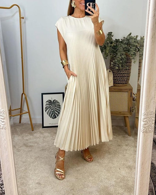 Sophia - Elegante Abito Maxy Plissettato Spliced