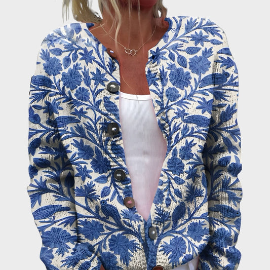 Benedita™ - Cardigan Floral de Outono