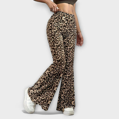 Berenice™ - Calças bootcut leopardo