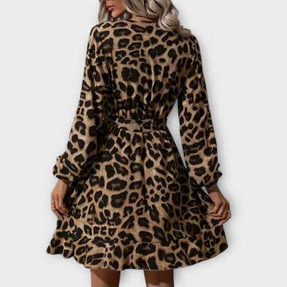 Beatriz™ - Vestido Curto Com Estampado Leopardo