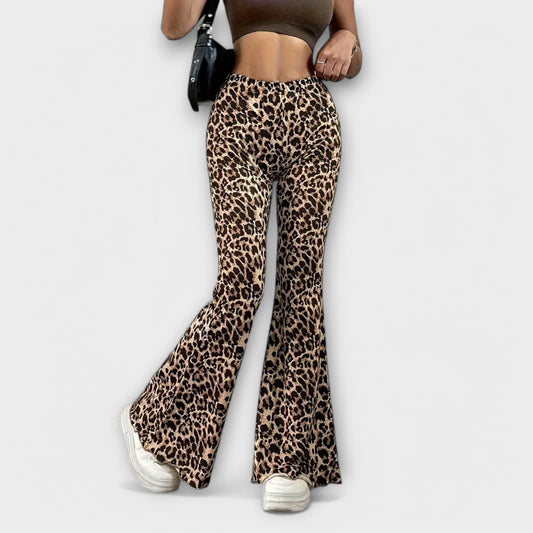 Berenice™ - Calças bootcut leopardo