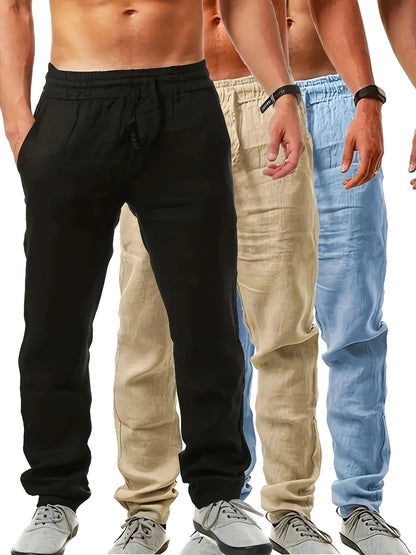 Elias™ – Set 3 Pantaloni Estivi da Uomo a Gamba Dritta