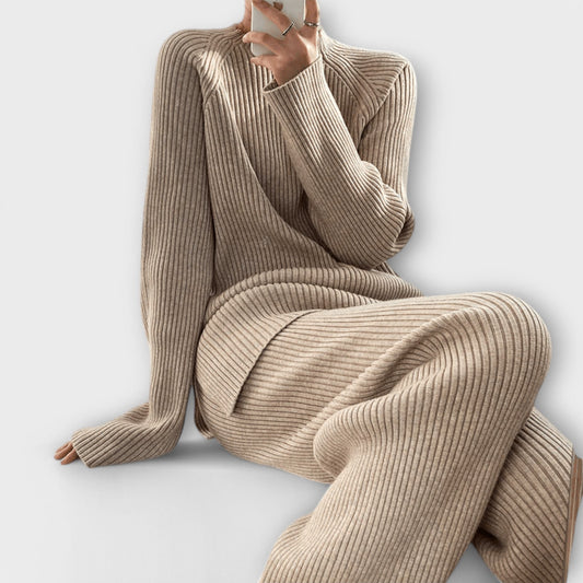 Albertina™ - Conjunto Cosy de Tricô Canelado de 2 Peças