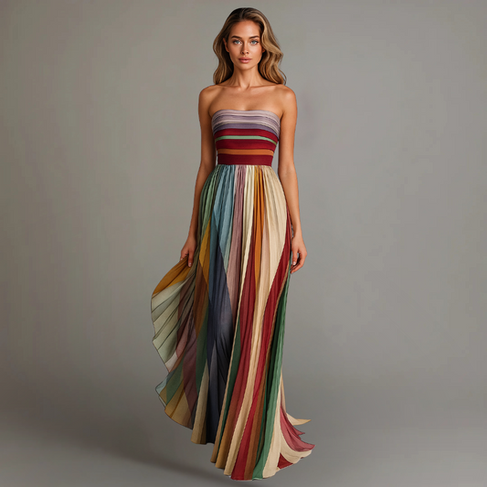 Elize™ | Abito colorato senza maniche