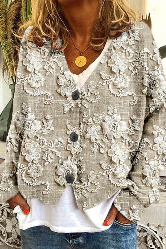 Cardigan con Filo di Petali