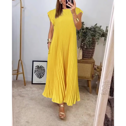 Sophia - Elegante Abito Maxy Plissettato Spliced