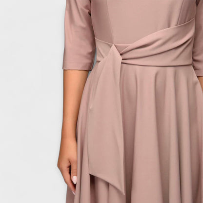 Ana™ - Vestido Midi Elegante com Cintura Laçada