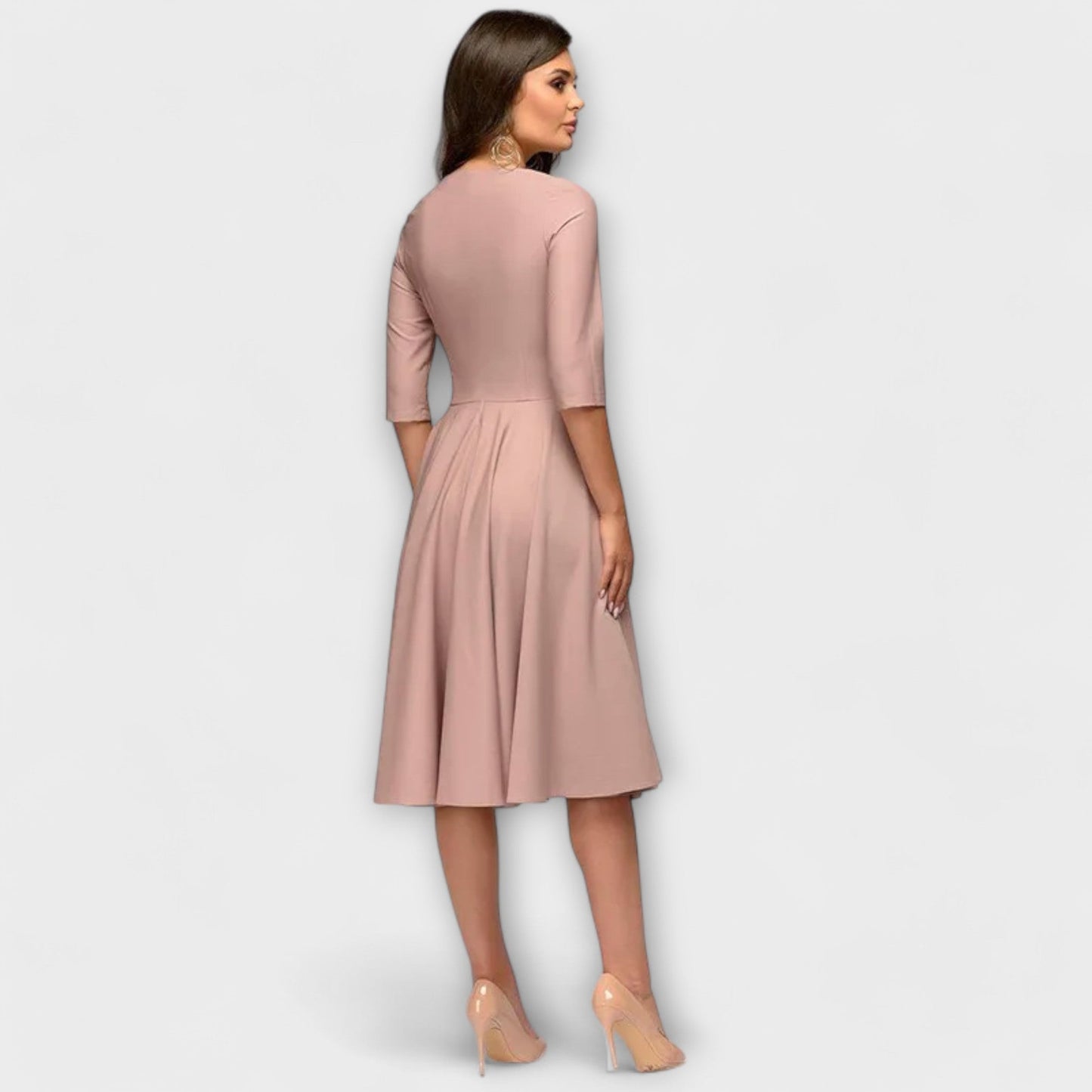 Ana™ - Vestido Midi Elegante com Cintura Laçada