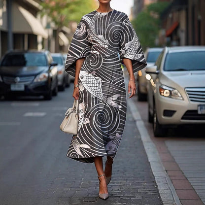 Grace™ - Abito Elegante con Collo Rotondo