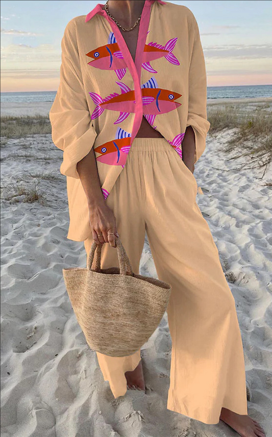 Evalisse™ | Set di biancheria con stampa di pesce rosa