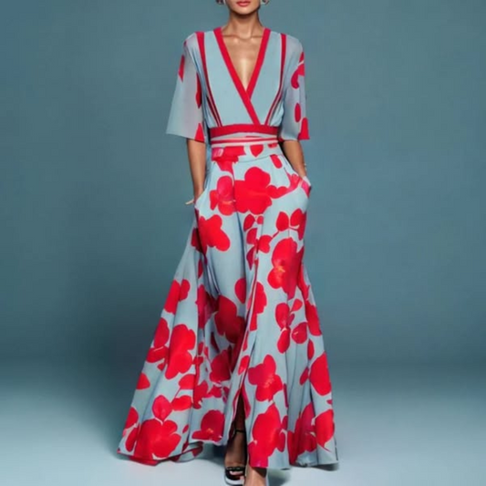Michelle™ - Abito Elegante con Fantasia Floreale