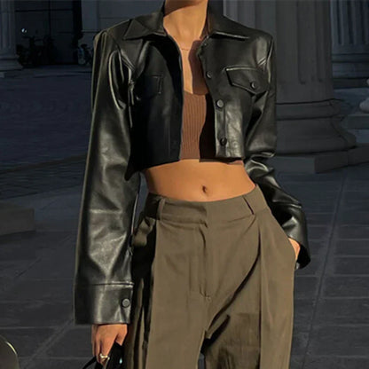 Élise™ | Elegant faux leather coat