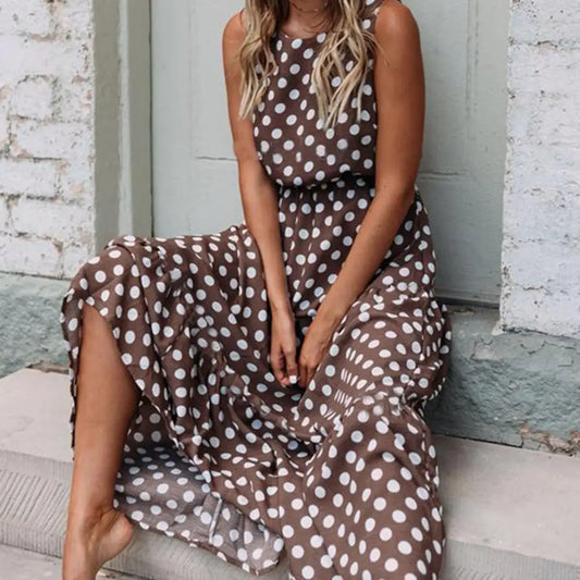 Capri - Vestito Maxi a Pois