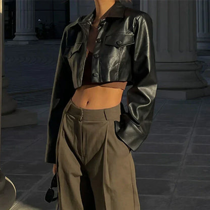 Élise™ | Elegant faux leather coat