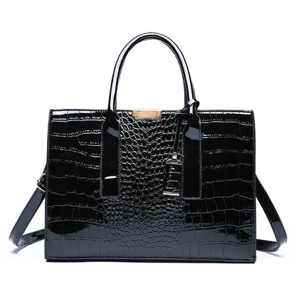 Riviera™ | Tote Bag Capiente in Finitura Coccodrillo