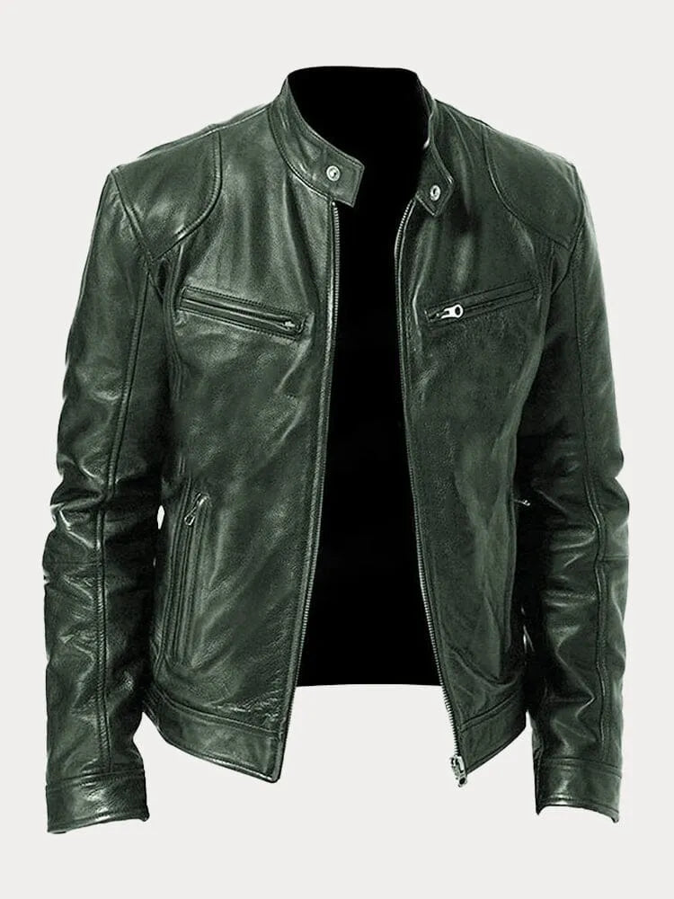 Casaco de Couro Casual para Homens