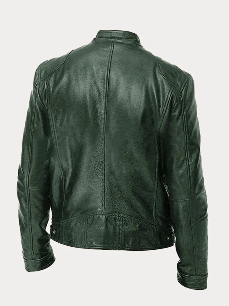 Casaco de Couro Casual para Homens