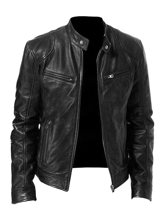 Casaco de Couro Casual para Homens
