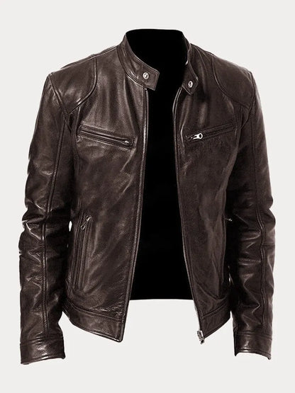 Casaco de Couro Casual para Homens