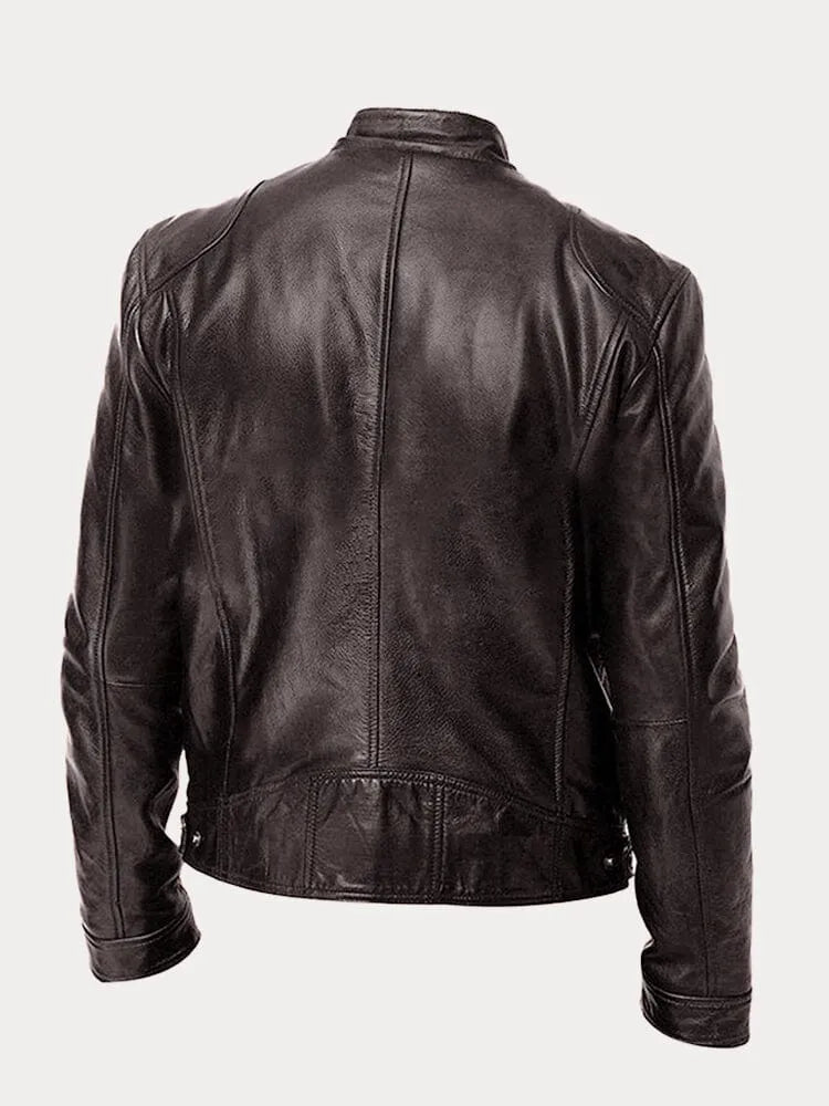 Casaco de Couro Casual para Homens