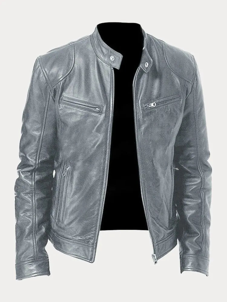 Casaco de Couro Casual para Homens