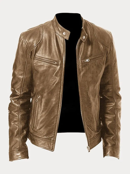 Casaco de Couro Casual para Homens