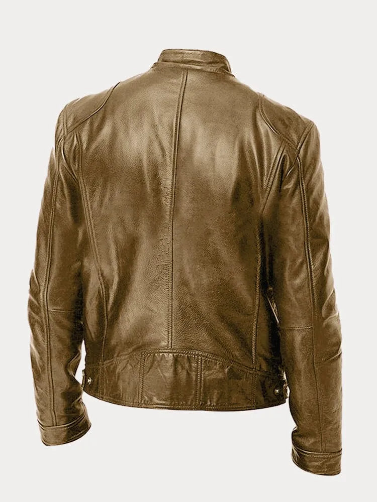Casaco de Couro Casual para Homens