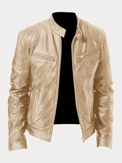 Casaco de Couro Casual para Homens