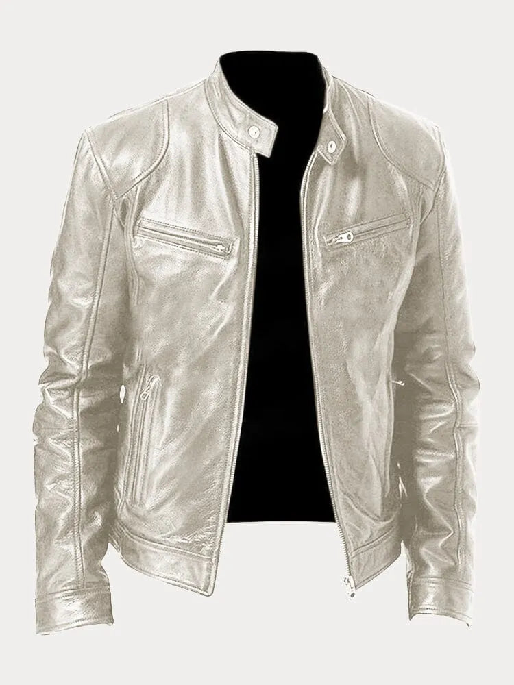 Casaco de Couro Casual para Homens