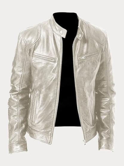 Casaco de Couro Casual para Homens