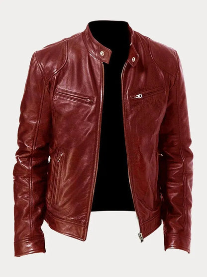 Casaco de Couro Casual para Homens