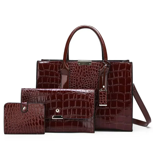 Riviera™ | Tote Bag Capiente in Finitura Coccodrillo