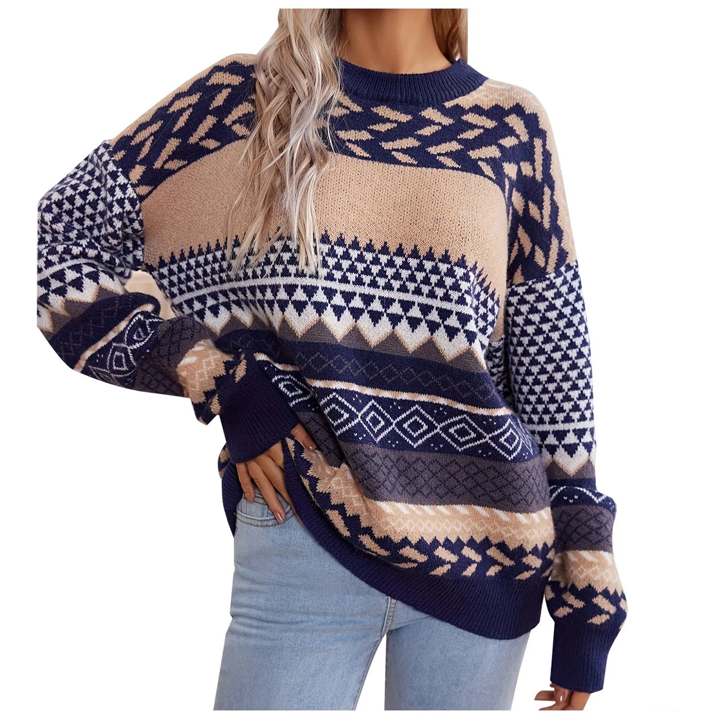 Haze™ | Pull de ombros contrastantes em malha retro