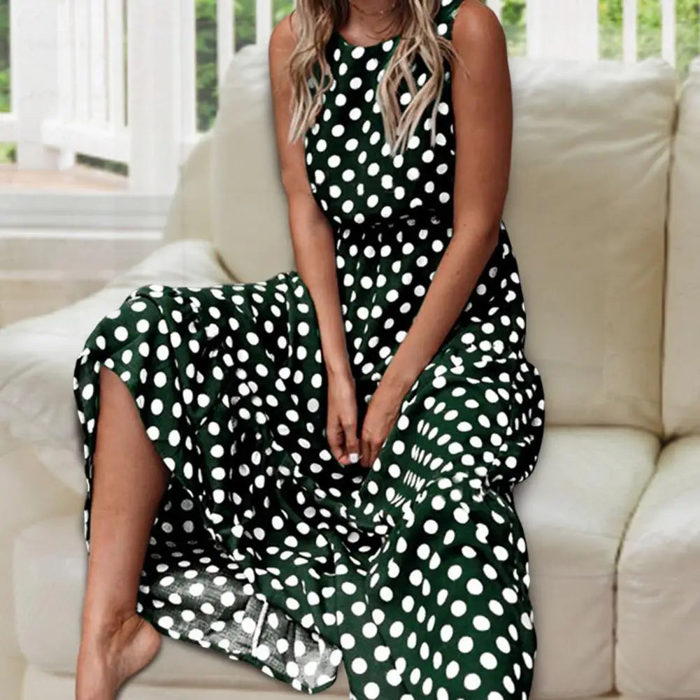 Capri - Vestito Maxi a Pois