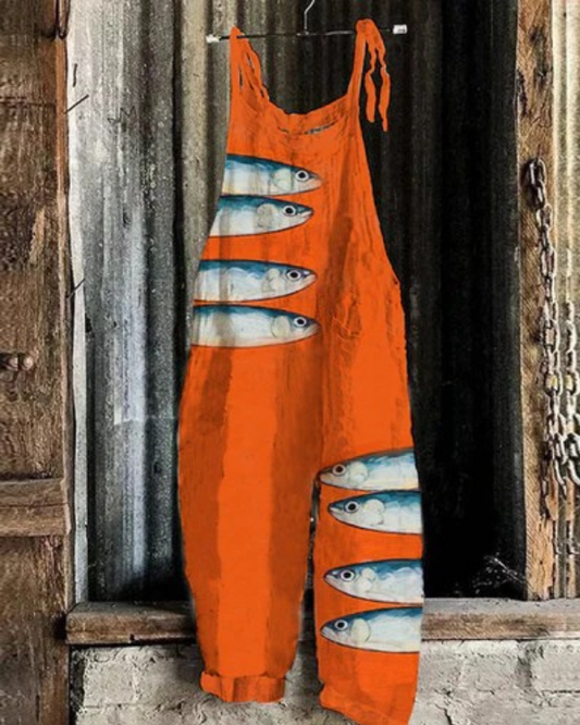 Jumpsuit Vintage a Gamba Larga - Stile Senza Sforzo e Comfort per Tutto il Giorno per Donne