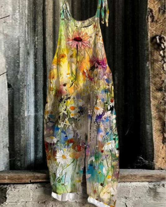 Jumpsuit Vintage Floreale - Stile e Comfort Senza Sforzo per Donne