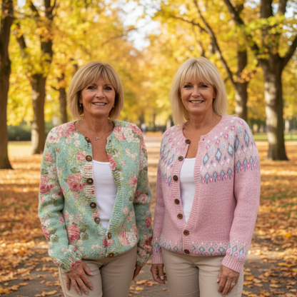 Beatriz™ - Cardigan Floral de Outono