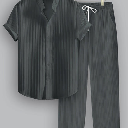 Dario™ – Completo Estivo da Uomo a Righe con Camicia e Pantalone
