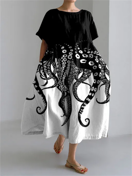 TESSA™ |  Abito Corto Trendy Con Esclusiva Stampa di Tentacoli