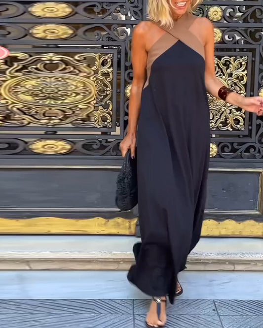SIENNA™ | Abito Elegante con Scollo Profondo sulla Schiena e Colletto Avvolgente