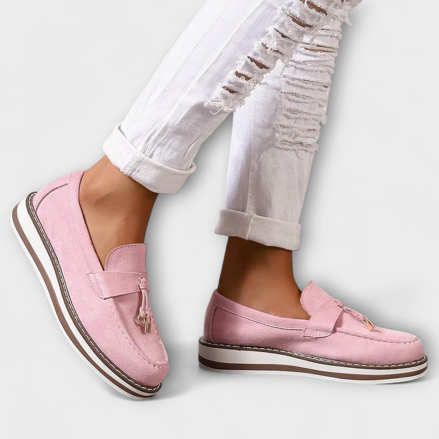 Inês™ - Mocassins casuais com biqueira redonda