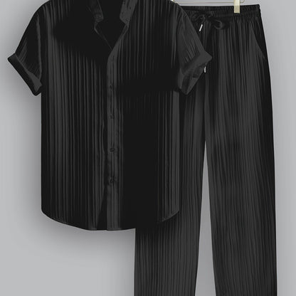 Dario™ – Completo Estivo da Uomo a Righe con Camicia e Pantalone