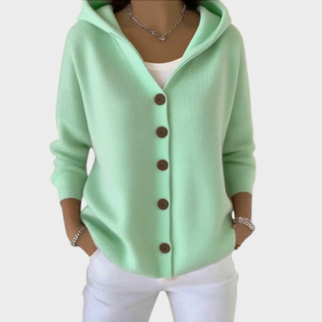 Leonor™ - Casaco de malha feminino em algodão