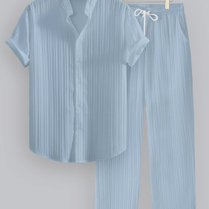 Dario™ – Completo Estivo da Uomo a Righe con Camicia e Pantalone