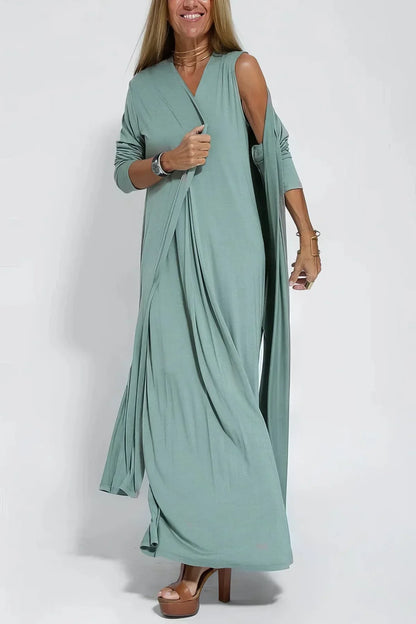 Nicole™ | Elegante Maxiabito con Cardigan Abbinato